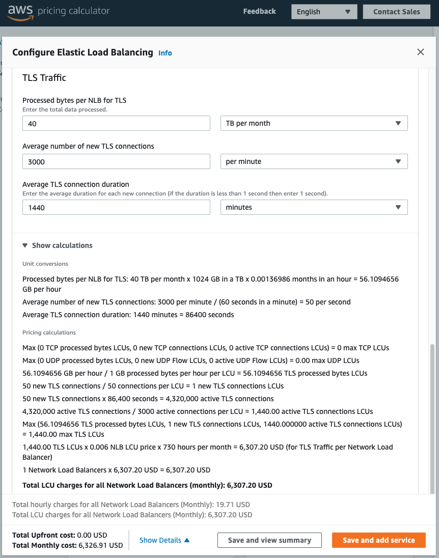 aws nlb pricing